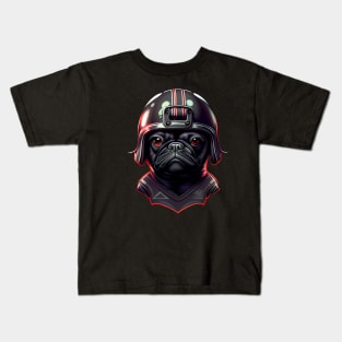 Pug as football player five Kids T-Shirt